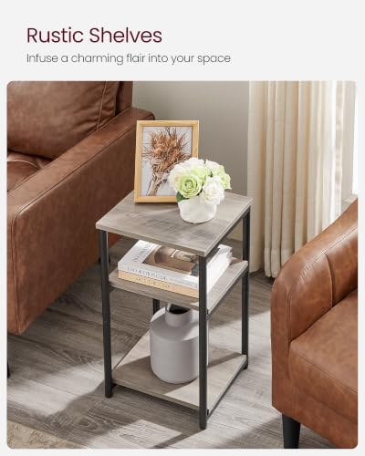 VASAGLE Side Table, Small End Table, Tall Nightstand, Steel Frame - Image 4
