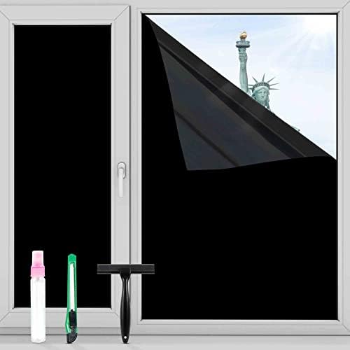 FuFin Total Blackout Window Privacy Film with Tools,Total Black 27.6"×78.7" by FuFinWINDOWFILM