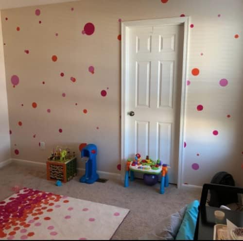 Create-A-Mural Polka Dot Wall Stickers, Wall Decor Stickers, Wall Dots, Vinyl Circle Room Dot Decals (Red) - Image 4