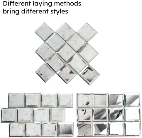 Diflart Peel and Stick Silver Mirror Backsplash Tiles 3x3 Inch, 32 Pcs - Image 6