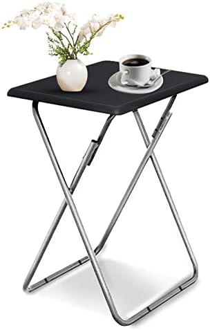 Garden 4 you Folding TV Tray Table,TV Dinner Table with Sturdy MDF Top,Eating Trays for Living Room with No Assembly Required, 15 x 18.9 x 26 in(Black,1PC) by Garden4you