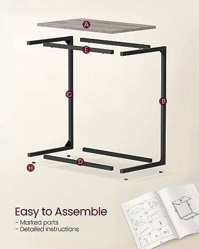 VASAGLE C Shape End Table for Couch or Sofa, Industrial Small Side Table - Image 6