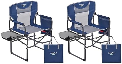 SUNNYFEEL Oversized Camping Chair Portable Directors Chairs with Side Table by SunnyFeelCamping