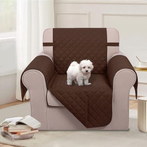 U-NICE HOME Reversible Recliner Chair Covers, Brown - Image 2