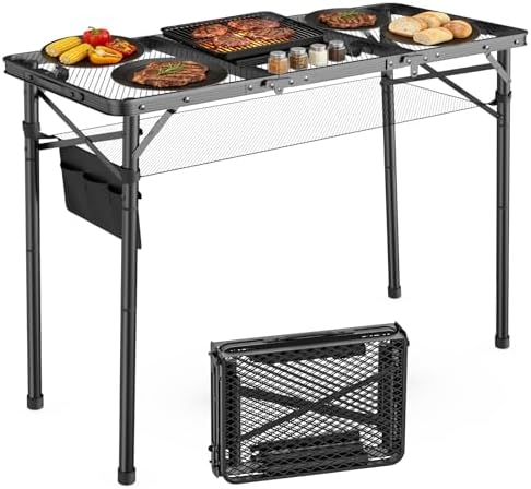 WildFinder Folding Grill Table, 3x1.3 FT Portable Camping Table, Foldable by WildFinder