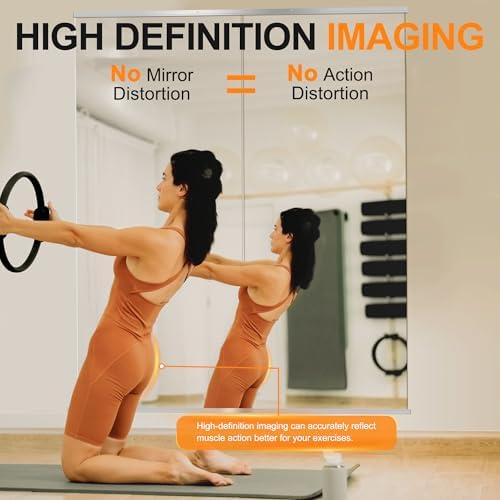 Delma Home Gym Mirror, 70''x24''x2PCS, Silver - Image 3