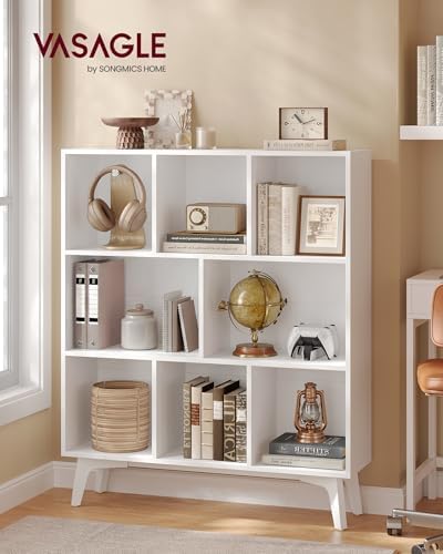 VASAGLE Mid-Century Modern 8-Cube Bookshelf, 35.4 x 9.4 x 42.3 Inch - Image 2