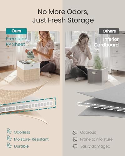 SONGMICS Storage Cubes, Set of 6 Foldable Organizer Boxes with Handles - Image 5
