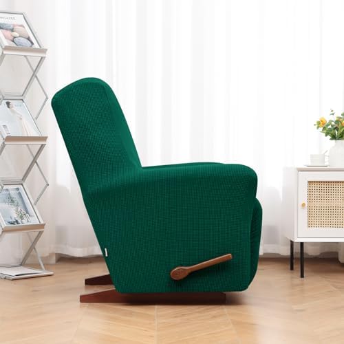 KEKUOU Recliner Chair Covers, 1-Piece Lazy Boy Recliner Covers, Dark Green - Image 3