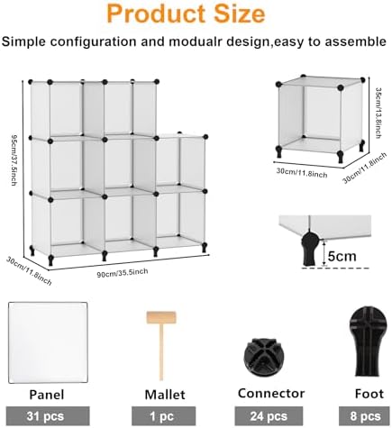 AWTATOS 8 Cube Storage Organizer, Closet Organizer Storage Shelf - Image 5