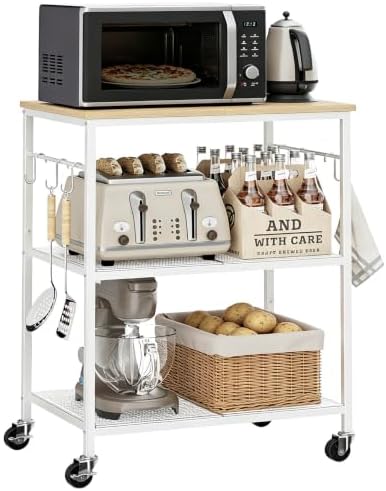 Homleke 3-Tier Rolling Kitchen Microwave Cart, Utility Cart by Homleke