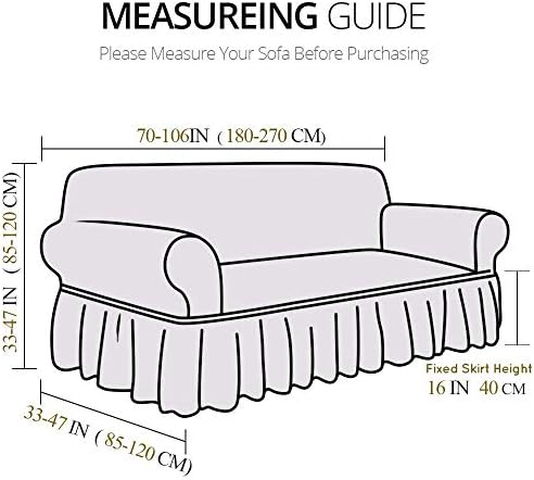 NICEEC Sofa Cover Lilac Gray Couch Cover Stretch Sofa Slipcover with Skirt - Image 6