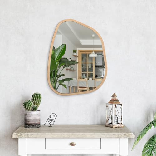 Asymmetrical Irregular Mirror Wall Mounted, Unique Vanity Mirror, Shaped Dressing Boho Mirror Decorative for Living Room, Bathroom, Bedroom, Entryway Wall Decor 20"x16" - Image 4