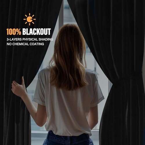 MaKefeile Room Divider Curtains with Flexible Ceiling Curtain Tracks Set,100% Blackout Floor to Ceiling Curtains Patio Sliding Door Curtains (Dark Grey Drape & Black Rail W 12.5 × H 8 FT) - Image 6