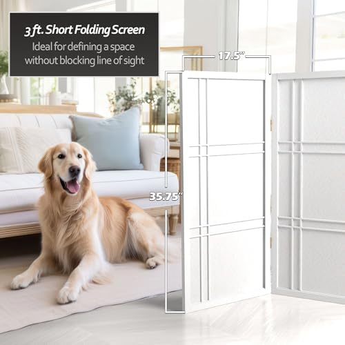 3 ft. Short Double Cross Shoji Screen - White - 6 Panels - Image 5