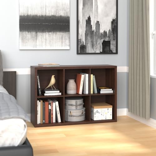 ClosetMaid 6 Cube Storage Shelf Organizer Bookshelf with Back Panel, Easy Assembly, Wood, Dark Chestnut Finish - Image 2