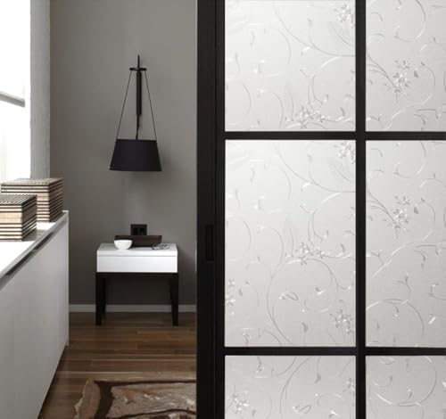Niviy Static Cling Non-Adhesive Window Film Frosted Glass Film Bathroom Door Glass Decoration Window Film Privacy Covering (17.5"x 236") - Image 2