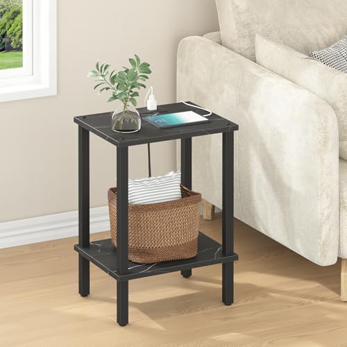 TUTOTAK End Table with Charging Station, Side Table Set of 2, Nightstand - Image 2