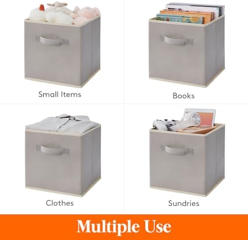 Lifewit Storage Cubes, 11 Inch Organizer Bins, 18L Light Gray, 16 Packs - Image 5