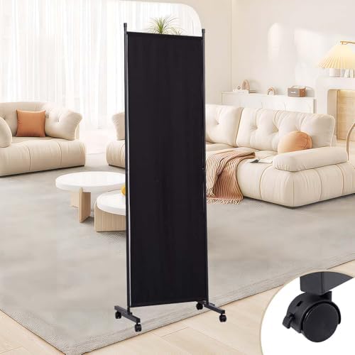 Room Divider Large 1 Panel Privacy Screen,Portable Room Partition on Wheels by HOMSCREENER