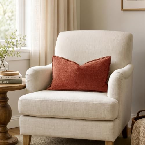 MIULEE Fall Decorative Lumbar Throw Pillow Covers 12x20 Inch Burnt Orange - Image 4