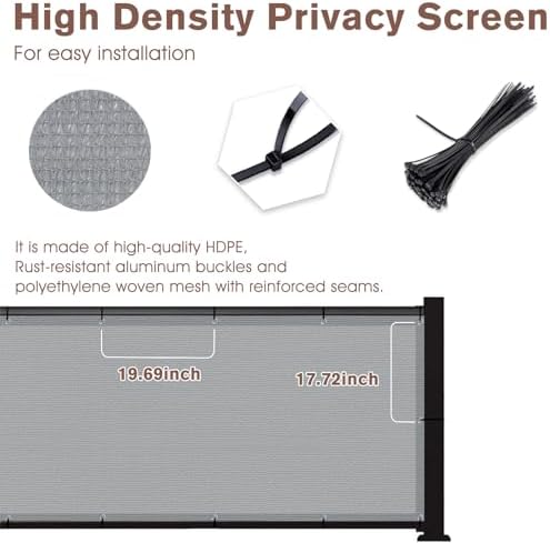SUNNY GUARD 3' x 10' Balcony Privacy Screen, HDPE Patio Railing Cover Fence - Image 6
