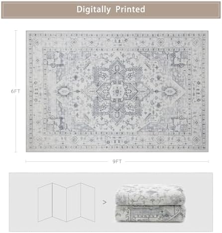 Washable Rugs 6x9 Area Rugs for Living Room,Bedroom,Dining Room,Playroom - Image 2