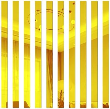 15 Pcs Self-Adhesive Flexible Molding Trim, Vibrant Mirror Like Stickers, Removable Decals Stickers for Wall Frames/Wallpaper Border/Waist Lines(Gold) - Image 5