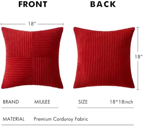 MIULEE Christmas Red Decorative Throw Pillow Covers for Couch 18x18 Inch - Image 6