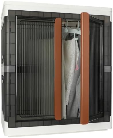 Wardrobe, Closet, Collapsible Storage Cabinet, Useful Box with Large Capacity, 37.5 Gal (142 L), Stackable on Box (19 Gal), Easy Storage of Clothes, Installation Free by AssHMKITOfficial