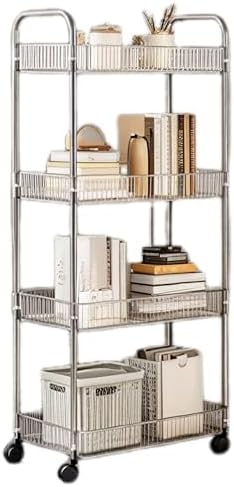 Sooyee Clear 4-Tier Plastic Rolling Utility Cart with Wheels by Sooyee