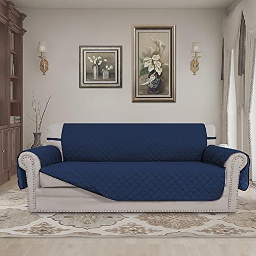 Easy-Going Reversible Couch Cover, 3 Cushion Sofa, Large, Navy/Navy - Image 2