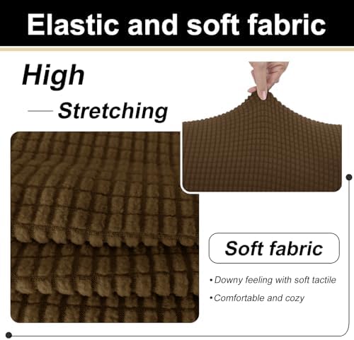 U-NICE HOME 4 Pieces Oversized Stretch Couch Cover Slipcover, Brown - Image 6