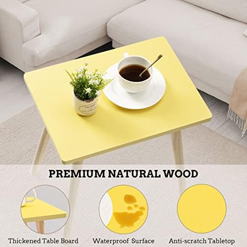 FORAOFUR Side Table, Small End Table Accent Living Room Bedroom Balcony Office, Modern Bedside Home Decor, Easy Assembly, (Yellow, 15.75D x 11.8W 16.54H in) - Image 6