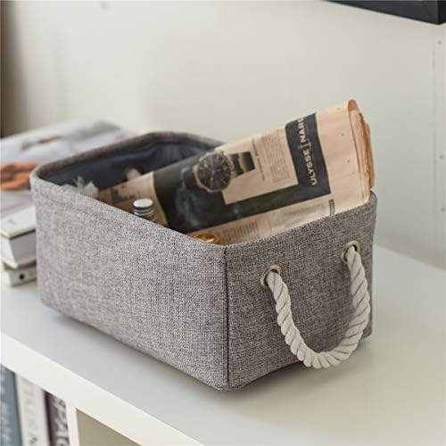 TheWarmHome Storage Bins Basket - Storage Baskets for Organizing Shelves,Home Closet Organizer for Book Shelf Organization,Fabric Storage Cubes,Medium Decorative Grey Basket Gift - Image 5