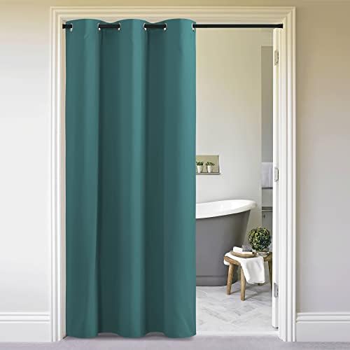 NICETOWN Doorway Curtain Room Divider Drape Screen Partitions, Vertical Blind for Sling Door, Blackout Window Curtains Privacy Blind for Patio (Sea Teal, 1 Panel, 7ft Tall x 5ft Wide) by NICETOWN