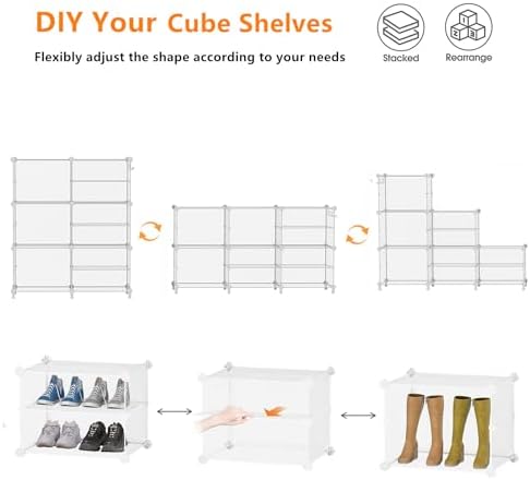 AWTATOS Closet Organizer 6 Cube Storage Shelves, Transparent Twill - Image 7