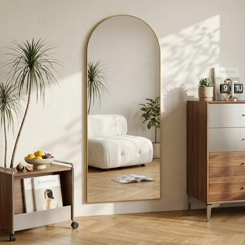 71"x28" Arched Full Length Mirror, Full Body Mirror, Gold - Image 3