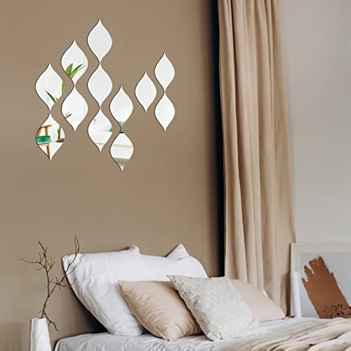 Amyhill 15 Pack Teardop Mirror Stickers Decor, Teardrop, Silver - Image 6