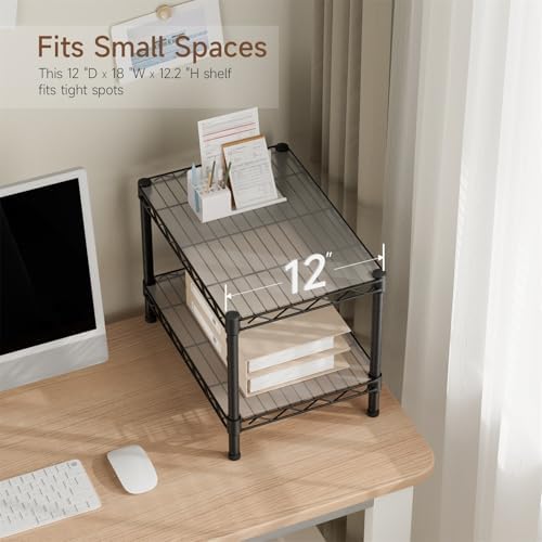 Golpart Small 2 Tier Shelves Storage Wire Shelving Unit Metal Shelf Gasket - Image 6