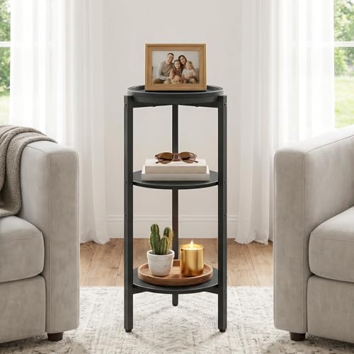 HOOBRO Small Round Side Table, 3-Tier Circle End Table for Small Space - Image 4