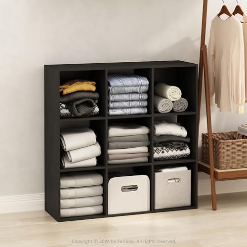 Furinno PELLI Closet Organizers and Storage, 9-Cube Closet Organizer, Open Shelf Closet Storage, for Wardrobe, Bedroom, Living Room, Americano - Image 2