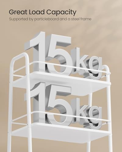 VASAGLE Storage Cart with Fabric Basket, 3-Tier Rolling Utility Cart - Image 5