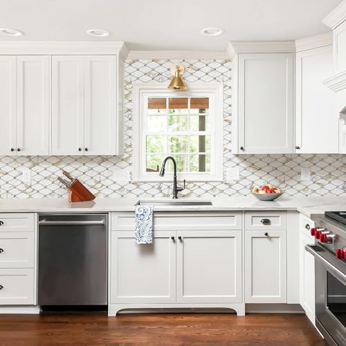STICKGOO 10 Sheets Peel and Stick Backsplash, Calacatta Golden - Image 2