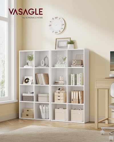 VASAGLE Bookshelf, 8 Cubes Storage Organizer, 25.8 x 9.5 x 51 Inches - Image 2