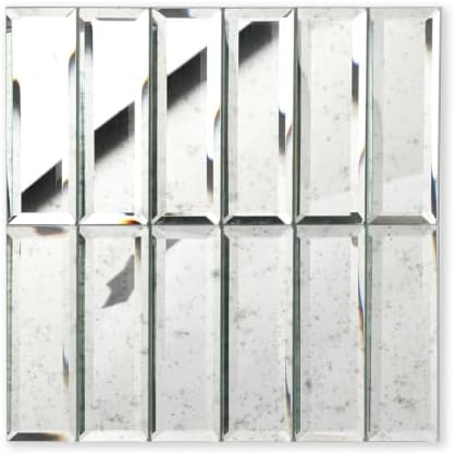 Peel and Stick Light Antique Mirror Strip Tile Backsplash by Adedeo