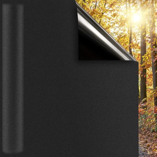 DUOFIRE Blackout Window Privacy Film, Room Darkening Film, 11.8" x 47" by DUOFIRE