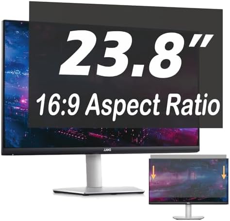 23.8 Inch computer privacy screen for 16:9 Monitor, Removable Anti-Glare Blue Light Filter & Anti-Scratch Protector Film, Privacy Shield for HP Dell Asus Acer Samsung Desktop Monitors (23.8" (16:9, 20.7×11.7 in)) by Unknown