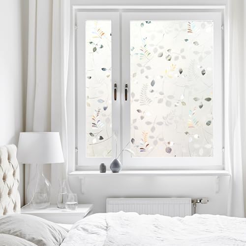 LEMON CLOUD Frosted Glass Window Privacy Film,Mimosa Pattern,35.4″ x 78.7″ - Image 4