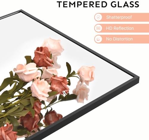 Kosmonia 48x14 Inch Full Length Tempered Glass Door Mirror - Image 3